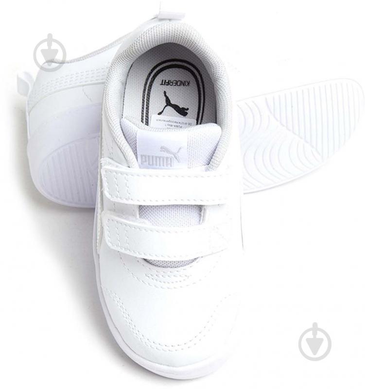 Кроссовки демисезонные Puma COURTFLEX V2 V INF PEACOAT-HIGH RISK 37154404 р.20 белые - фото 4