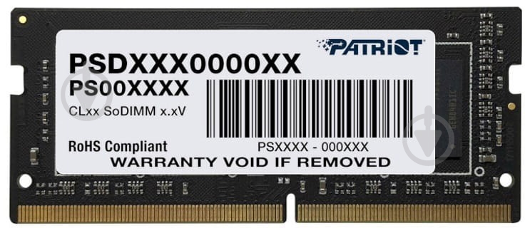 Оперативная память Patriot SODIMM DDR4 16 GB (1x16GB) 3200 MHz (PSD416G32002S) - фото 1