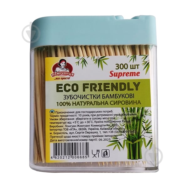 Зубочистки бамбуковые Помічниця Цветок 360 уп. - фото 1