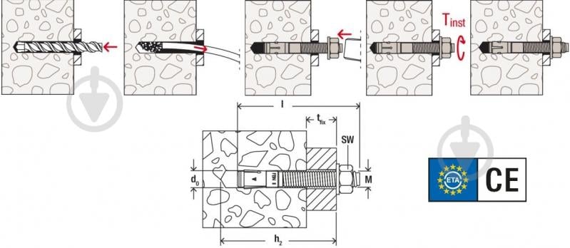 Анкерный болт fischer FBN II 8/30 8x91 мм 40700 - фото 5
