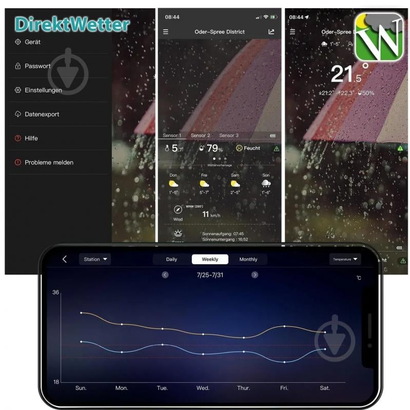 Метеостанция Technoline DirektWetter WD2000 Silver - фото 6