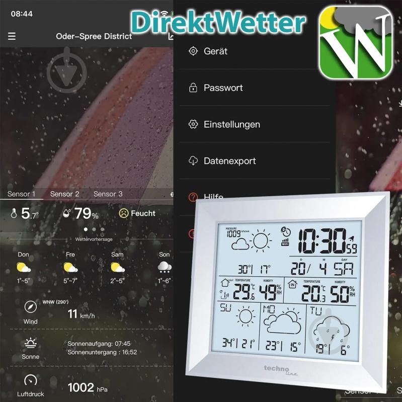 Метеостанция Technoline DirektWetter WD2000 Silver - фото 7