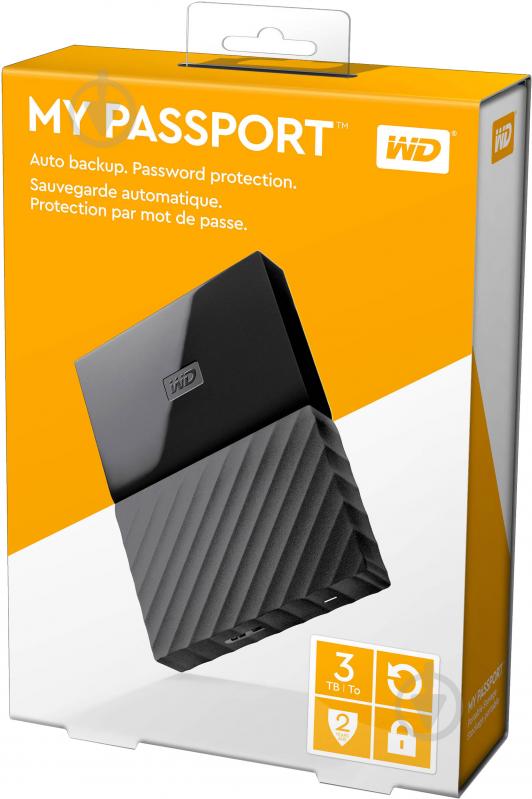 Зовнішній жорсткий диск Western Digital My Passport 3 ТБ 2,5" USB 3.0 (WDBYFT0030BBK-WESN) black - фото 9