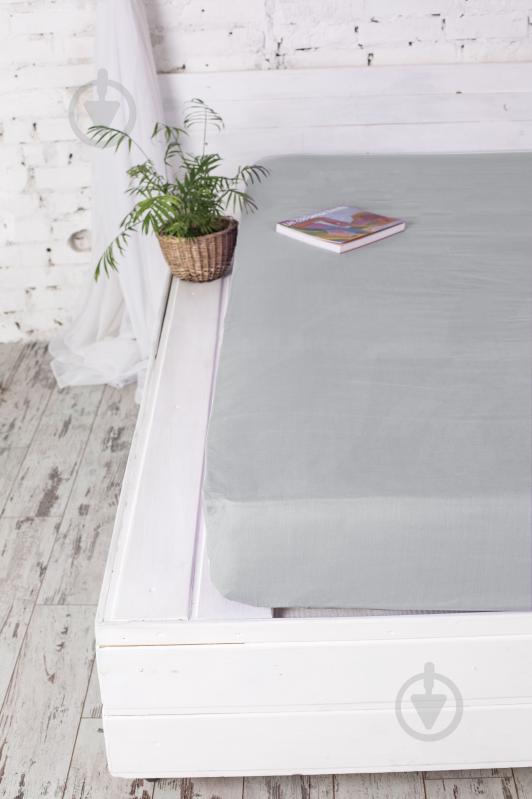 Простынь на резинке 90x200 см серый Ecotton - фото 1 Простынь на резинке 90x200 см серый Ecotton - фото 1