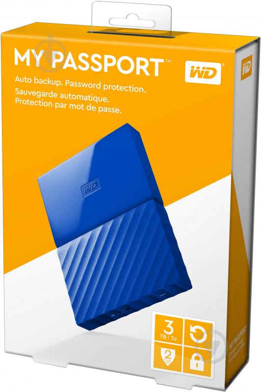 Зовнішній жорсткий диск Western Digital My Passport 3 ТБ 2,5" USB 3.0 (WDBYFT0030BBL-WESN) blue - фото 7