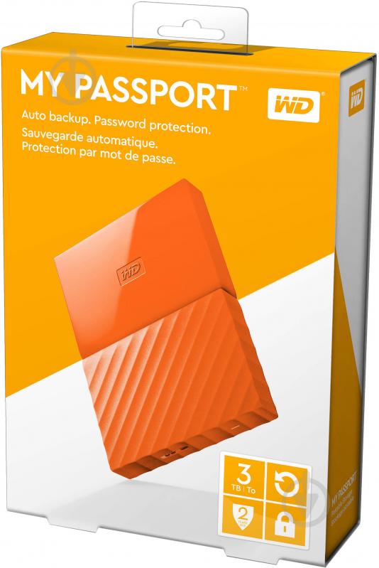 Внешний жесткий диск Western Digital My Passport 3 ТБ 2,5" USB 3.0 (WDBYFT0030BOR-WESN) orange - фото 9