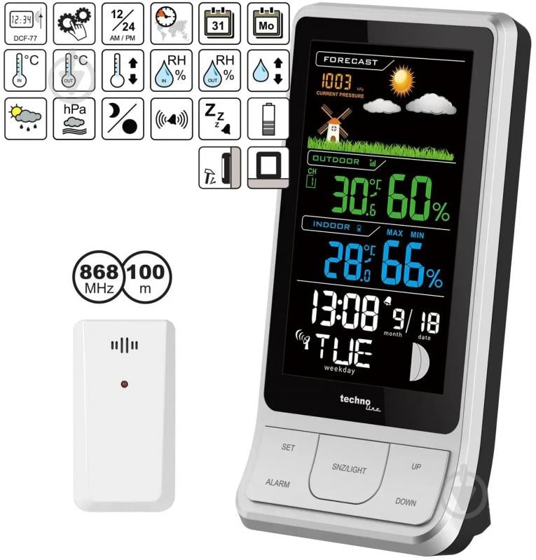 Метеостанция Technoline WS6441 Black/Silver - фото 3