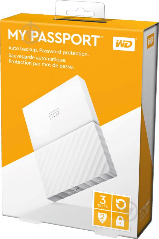 Зовнішній жорсткий диск Western Digital My Passport 3 ТБ 2,5" USB 3.0 (WDBYFT0030BWT-WESN) white - фото 9