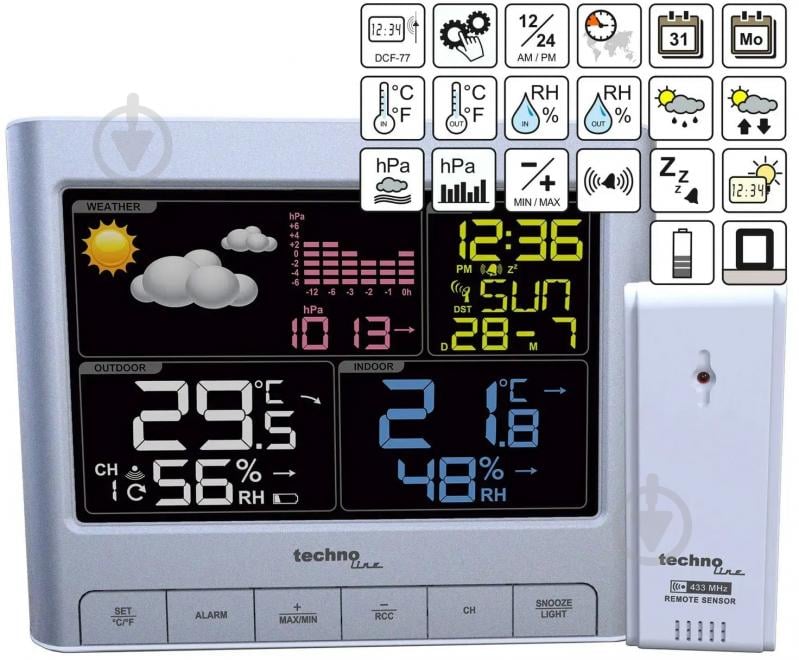 Метеостанция Technoline WS6449 Silver - фото 3