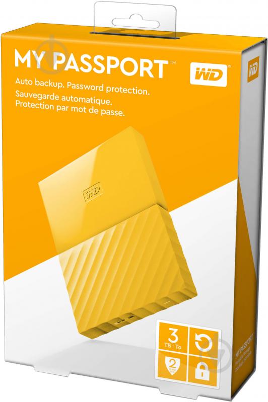 Зовнішній жорсткий диск Western Digital My Passport 3 ТБ 2,5" USB 3.0 (WDBYFT0030BYL-WESN) yellow - фото 7