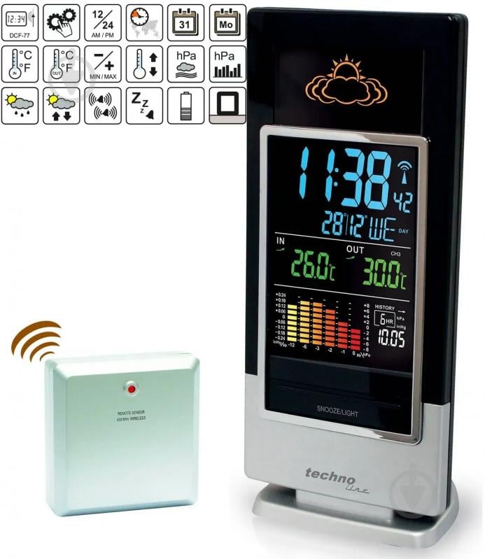 Метеостанция Technoline WS6502 Black/Silver - фото 6