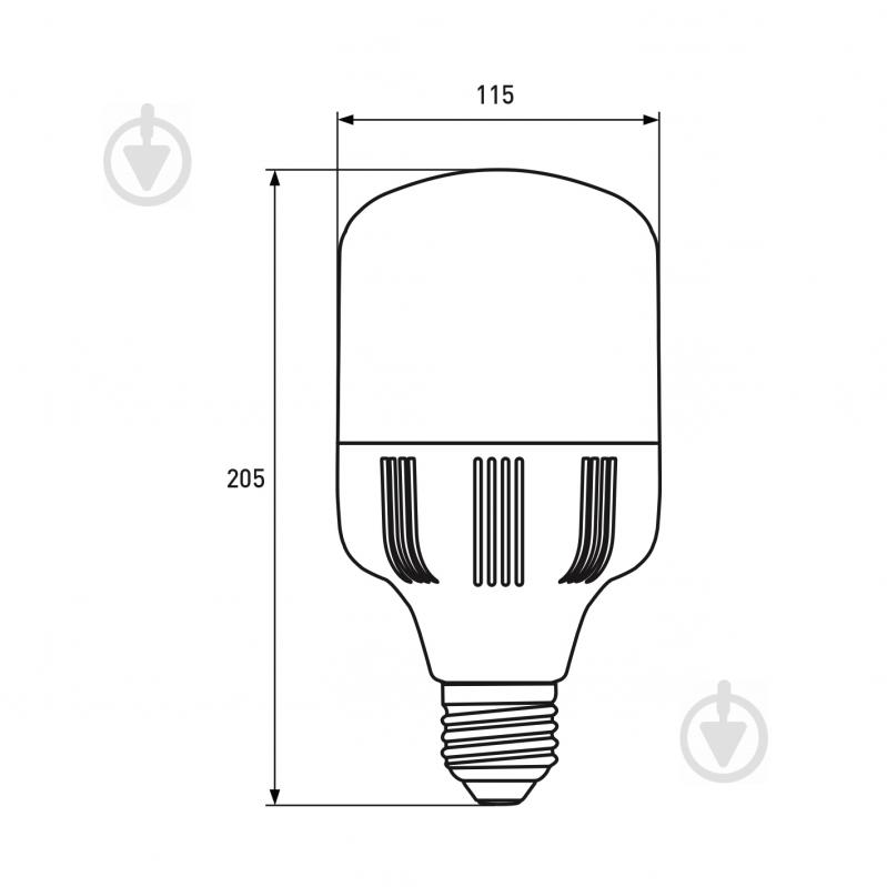 Лампа світлодіодна Eurolamp Plastic 40 Вт T120 матова E27 220 В 6500 К - фото 3