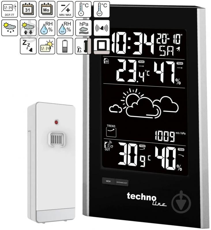 Метеостанция Technoline WS9060 Black/Silver - фото 8