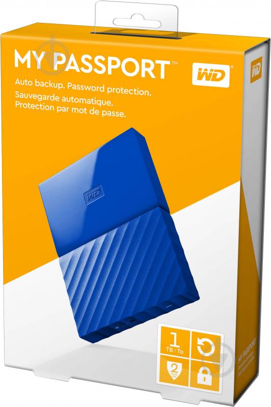 Внешний жесткий диск Western Digital My Passport 1 ТБ 2,5" USB 3.0 (WDBYNN0010BBL-WESN) blue - фото 7