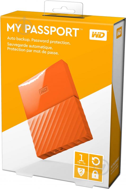 Внешний жесткий диск Western Digital My Passport 1 ТБ 2,5" USB 3.0 (WDBYNN0010BOR-WESN) orange - фото 9