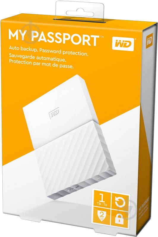 Зовнішній жорсткий диск Western Digital My Passport 1 ТБ 2,5" USB 3.0 (WDBYNN0010BWT-WESN) white - фото 9