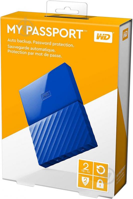 Зовнішній жорсткий диск Western Digital My Passport 2 ТБ 2,5" USB 3.0 (WDBYFT0020BBL-WESN) blue - фото 7