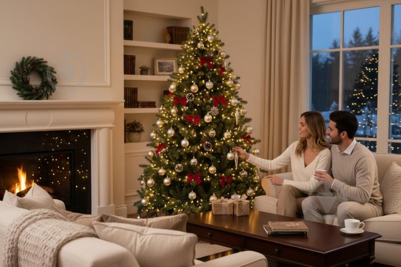 Штучна ялинка Львівська 2,3 м темно-зелений - фото 3