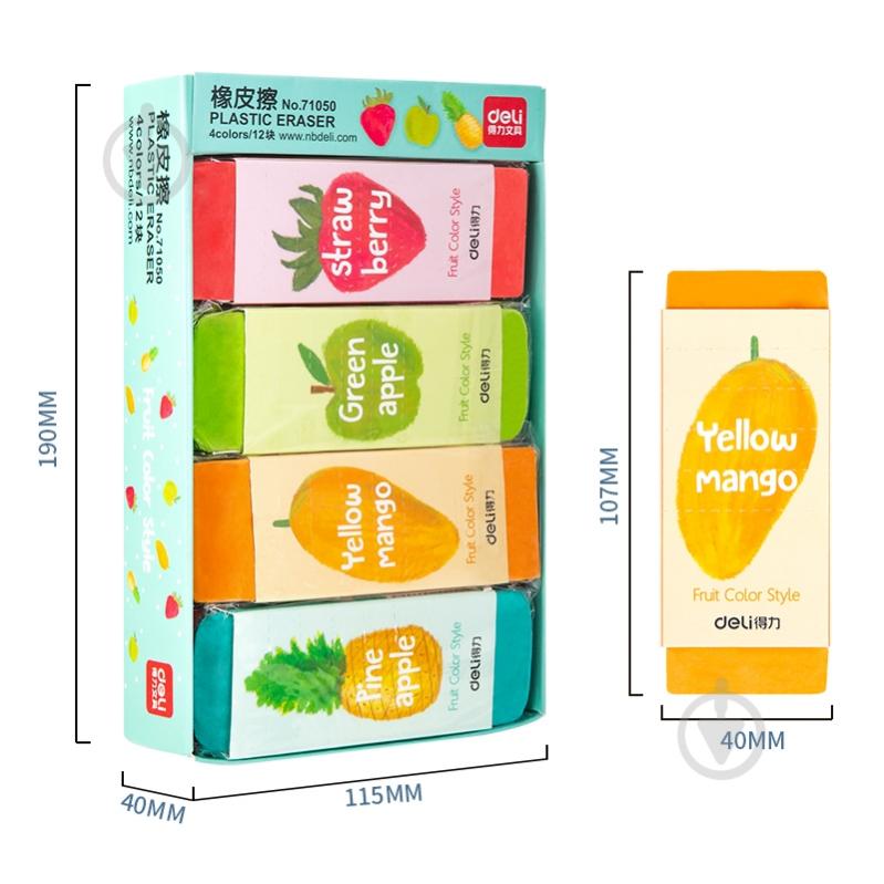 Гумка 71050 мікс 107х40х12,5 мм Deli - фото 4