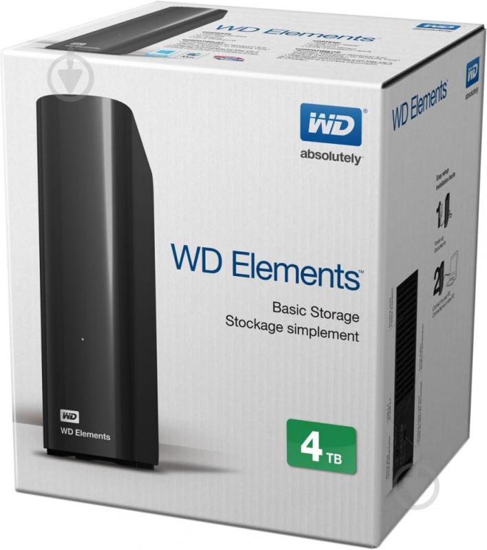 Внешний жесткий диск Western Digital Elements Desktop 4 ТБ 3,5" USB 3.0 (WDBWLG0040HBK-EESN) black - фото 6