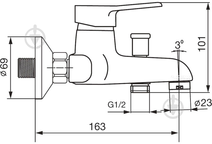 Смеситель для ванны Koller Pool Round RN0100 - фото 4