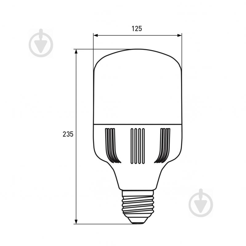 Лампа светодиодная Eurolamp Plastic 50 Вт T120 матовая E40 220 В 6500 К - фото 3