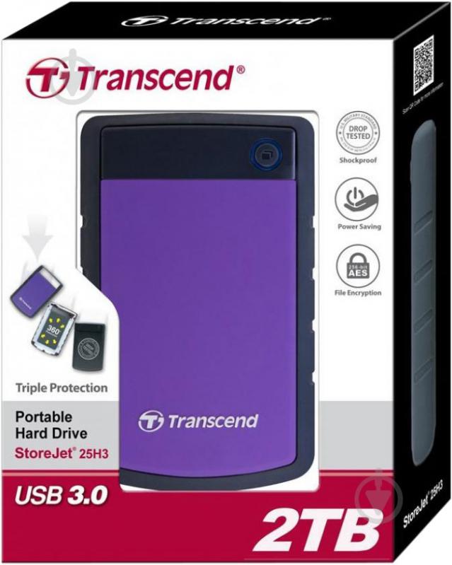 Внешний жесткий диск Transcend StoreJet 2 ТБ 2,5" USB 3.0 (TS2TSJ25H3P) purple - фото 4