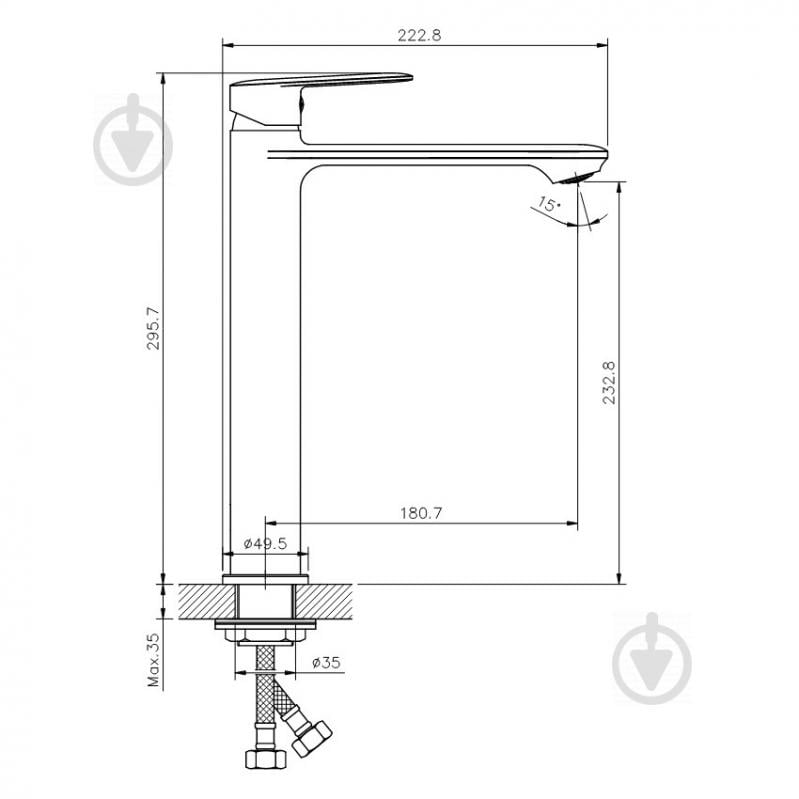 Смеситель для умывальника Koller Pool Line LN0200 XL - фото 2