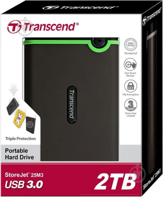 Внешний жесткий диск Transcend StoreJet 2 ТБ 2,5" USB 3.0 (TS2TSJ25M3E) green - фото 6