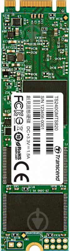 SSD-накопитель Transcend 240GB M.2 SATA III TLC (TS240GMTS820) - фото 1