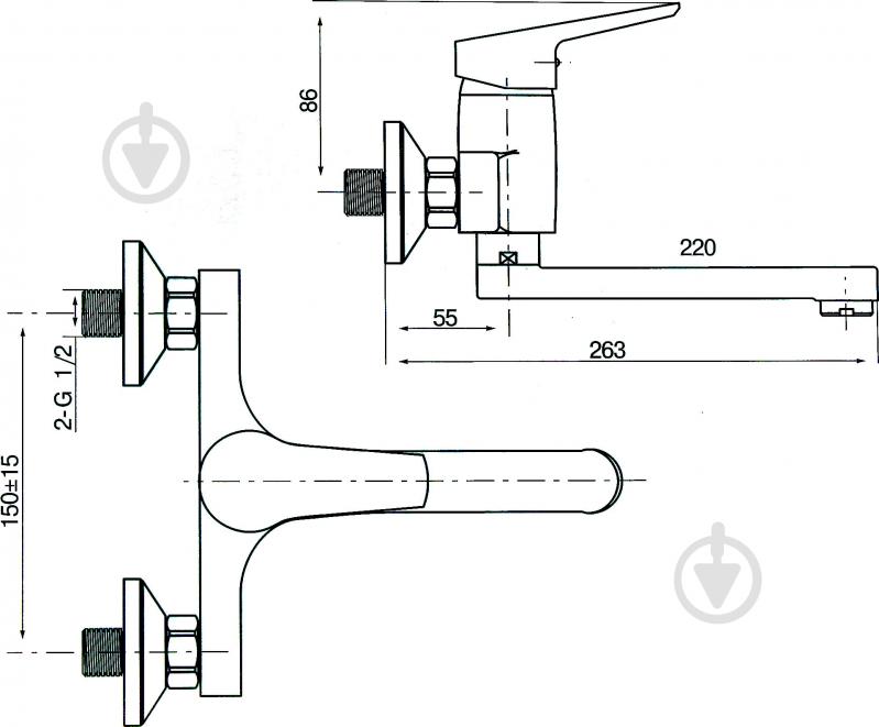 Смеситель для ванны Koller Pool Twin TN0700 - фото 3