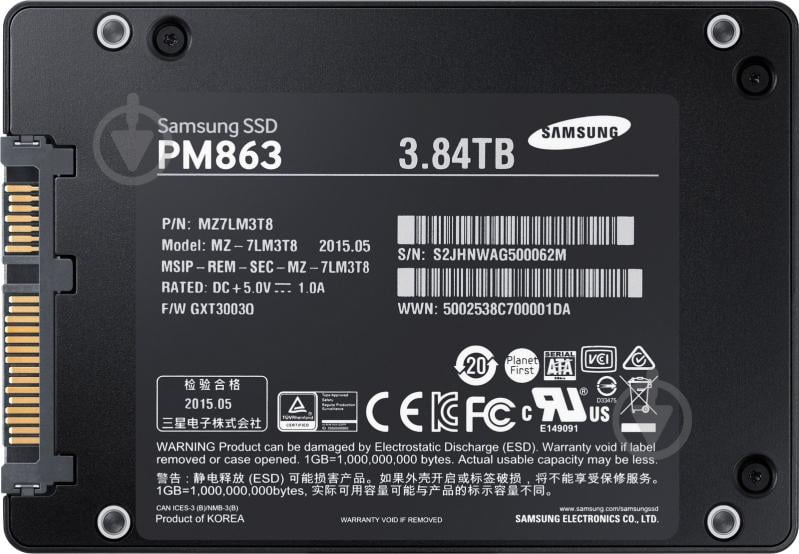 SSD-накопитель Samsung PM863 3840GB 2,5" SATA III 3D V-NAND (MZ-7LM3T8E) - фото 5