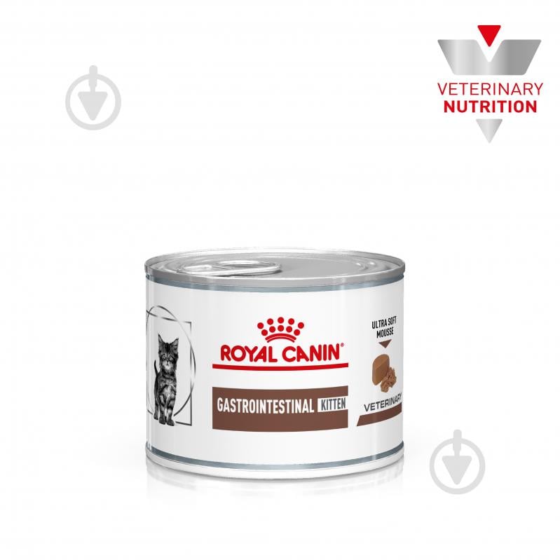 Консерва для кошенят при порушеннях травлення Royal Canin V.D. GastroIntestinal Kitten (паштет) м’ясо та м’ясні субпрод - фото 2