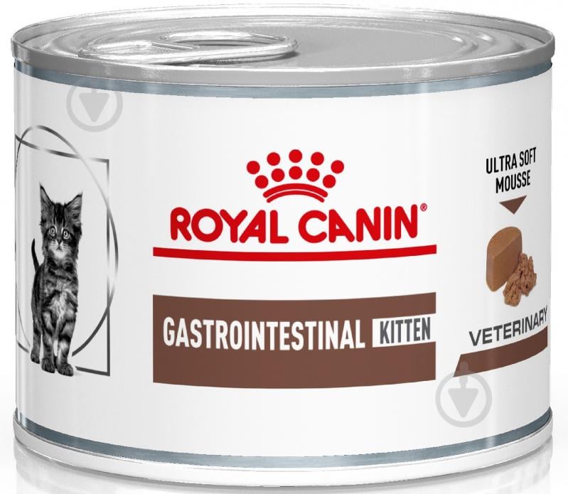 Консерва для кошенят при порушеннях травлення Royal Canin V.D. GastroIntestinal Kitten (паштет) м’ясо та м’ясні субпрод - фото 1