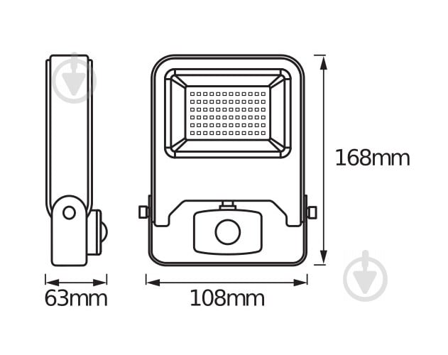 Прожектор з датчиком руху Ledvance Endura 10 Вт IP44 чорний FLOOD SENSOR 10W 840 DG - фото 4