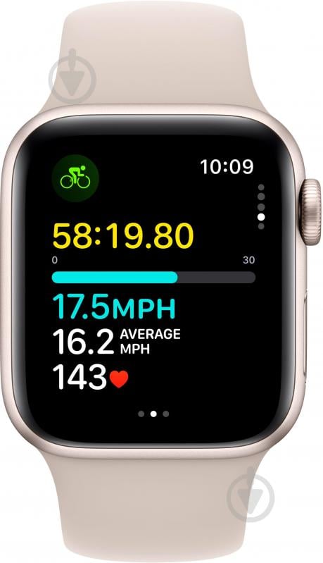 Смарт-часы Apple Watch SE 2023 GPS 40mm Starlight Aluminium Case with Starlight Sport Band - S/M (MR9U3QP/A) - фото 6