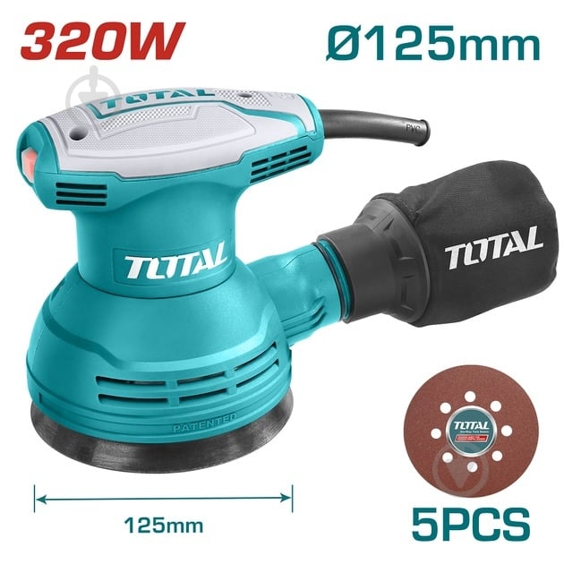 Шлифмашина эксцентриковая TOTAL® TF2031256 - фото 2