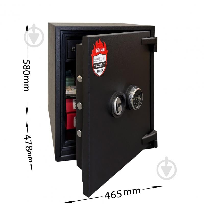 Сейф вогнетривкий Griffon FRS.57.E Black - фото 2
