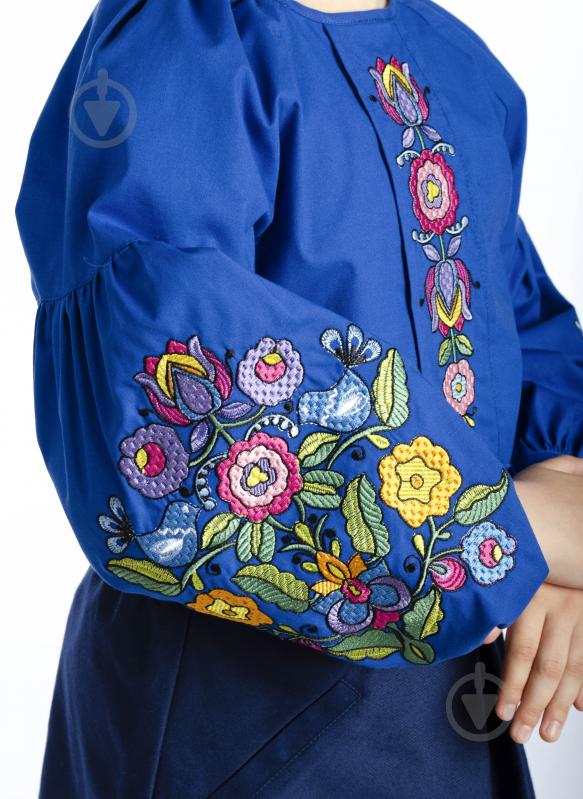 Вышиванка для девочек Эдельвика р.134 синий 50-23/00 - фото 2