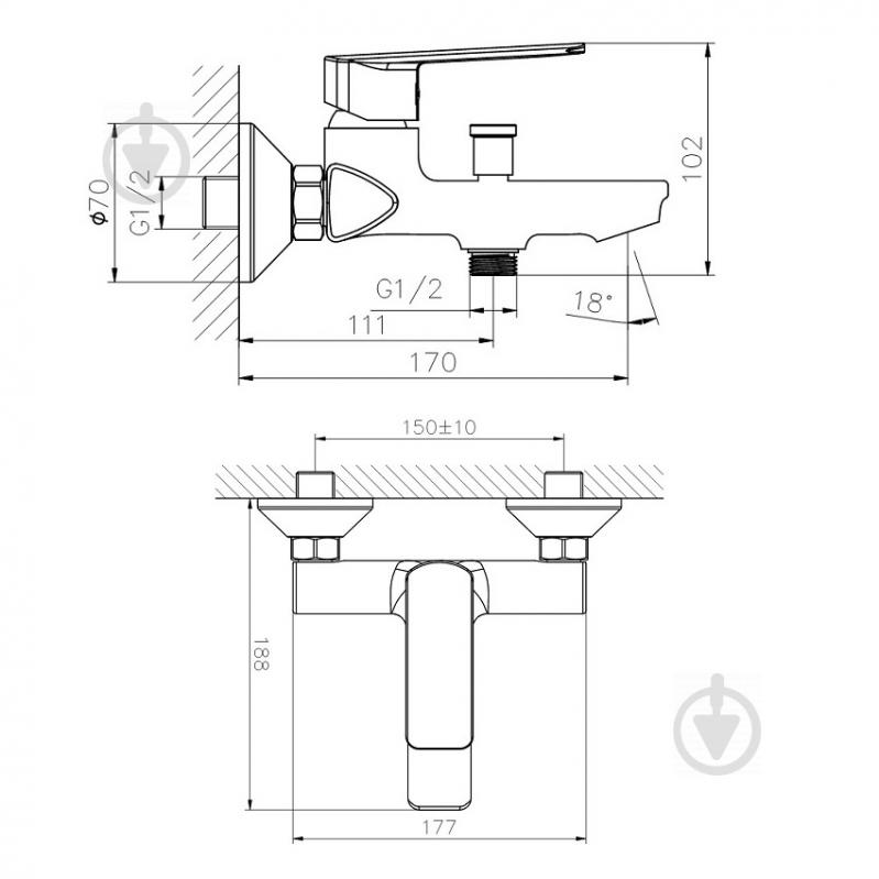 Смеситель для ванны Koller Pool Style SL0100 - фото 2