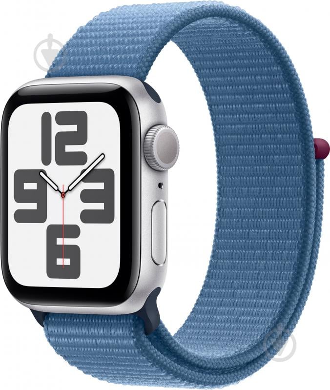 Смарт-годинник Apple Watch SE 2023 GPS 40mm Silver Aluminium Case with Winter Blue Sport Loop (MRE33QP/A) - фото 1