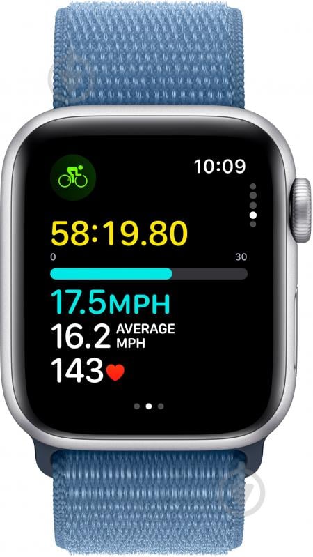 Смарт-годинник Apple Watch SE 2023 GPS 40mm Silver Aluminium Case with Winter Blue Sport Loop (MRE33QP/A) - фото 6