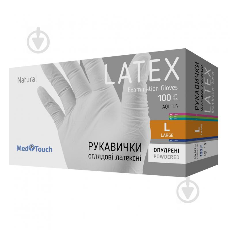 Перчатки латексные MedTouch смотровые L 100 шт./уп. - фото 1