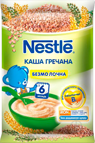 Каша гречана Nestle від 6 місяців безмолочна з біфідобактеріями 160 г - фото 1