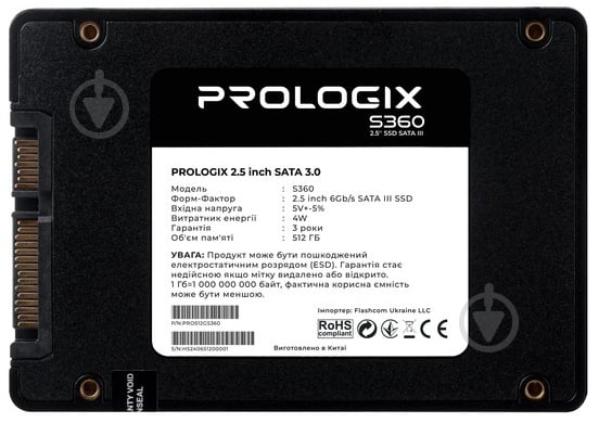 SSD-накопичувач PrologiX S360 512GB 2,5" SATA III TLC (PRO512GS360) - фото 2