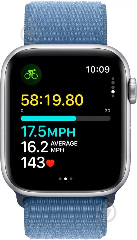 Смарт-годинник Apple Watch SE 2023 GPS 44mm Silver Aluminium Case with Winter Blue Sport Loop (MREF3QP/A) - фото 6