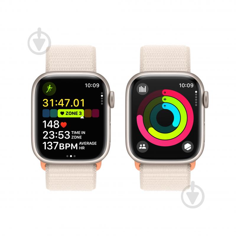 Смарт-годинник Apple Watch Series 9 GPS 41mm Starlight Aluminium Case with Starlight Sport Loop (MR8V3QP/A) - фото 5