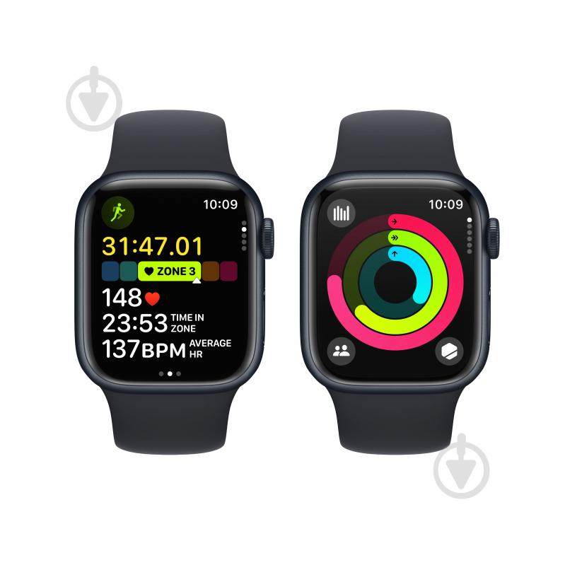 Смарт-годинник Apple Watch Series 9 GPS 41mm Midnight Aluminium Case with Midnight Sport Band - S/M (MR8W3QP/A) - фото 5