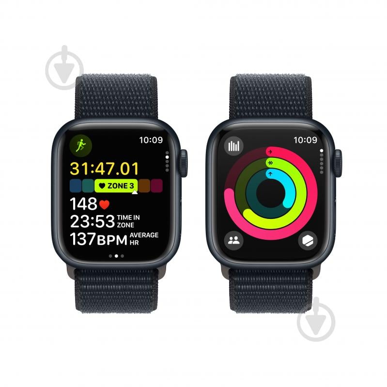 Смарт-годинник Apple Watch Series 9 GPS 41mm Midnight Aluminium Case with Midnight Sport Loop (MR8Y3QP/A) - фото 5