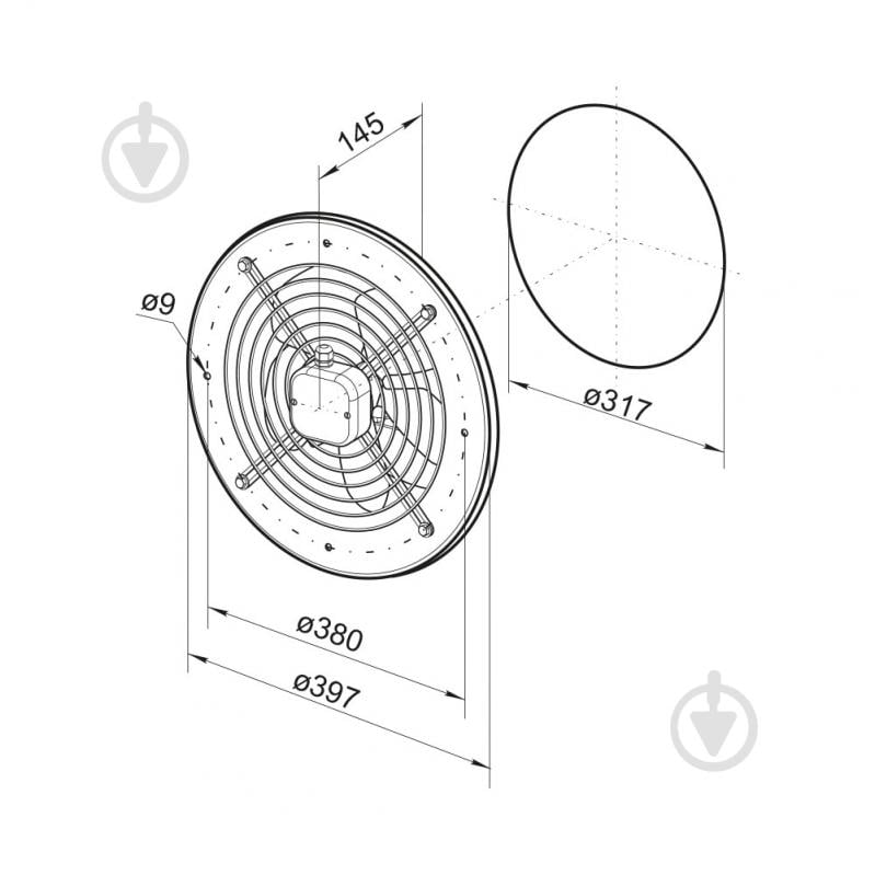 Вентилятор осевой Вентс ОВК 4Е 300 - фото 2